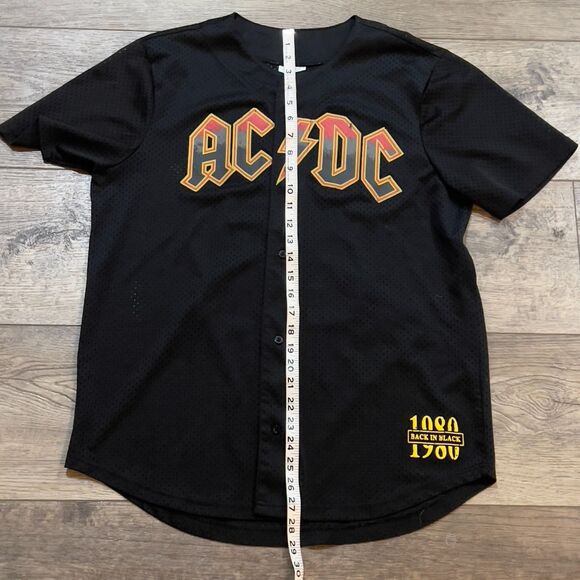 AC/DC 1980 Back in Black Concert Tour Baseball Jersey - Men's Size Medium - Picture 8 of 8